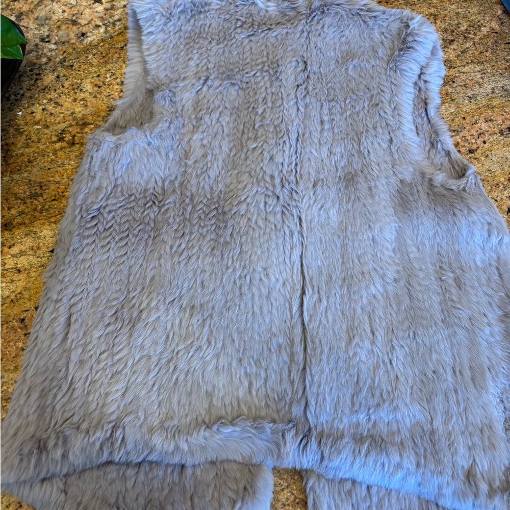 Gray Rabbit Fur Vest - Picture 3 of 3